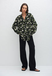 Long Sleeve Silk Shirt - Agave - Matteau